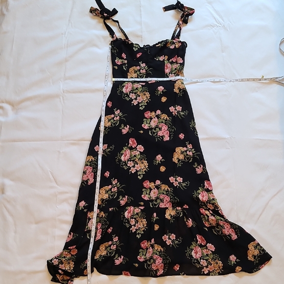 Reformation Black Floral Midi Dress - Picture 3 of 4
